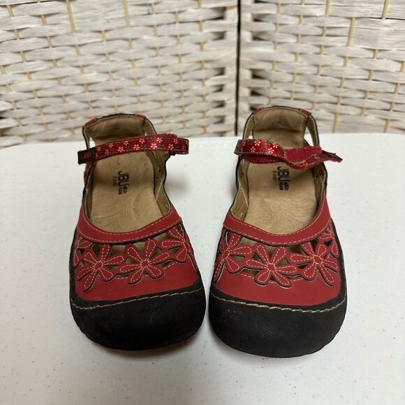 Ladies size 8.5M JBU by Jambu Maryjane’s euc memory foam red floral design - Picture 1 of 5